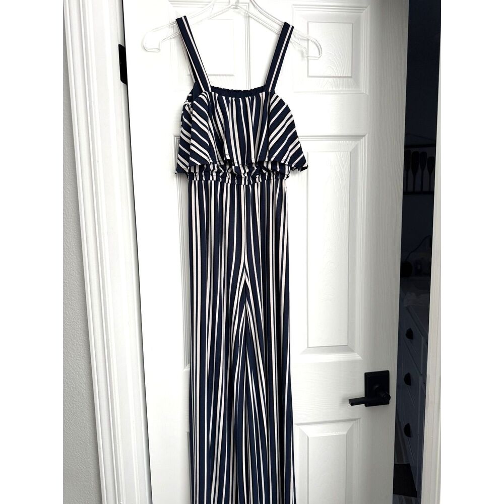 Navy White Black Striped One Piece Jumpsuit NWT XXS